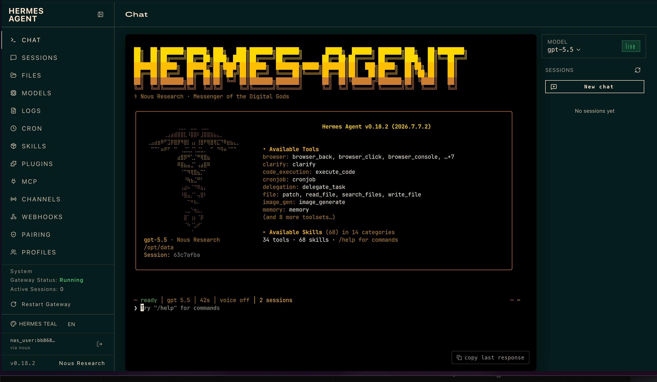 Hermes agent dashboard